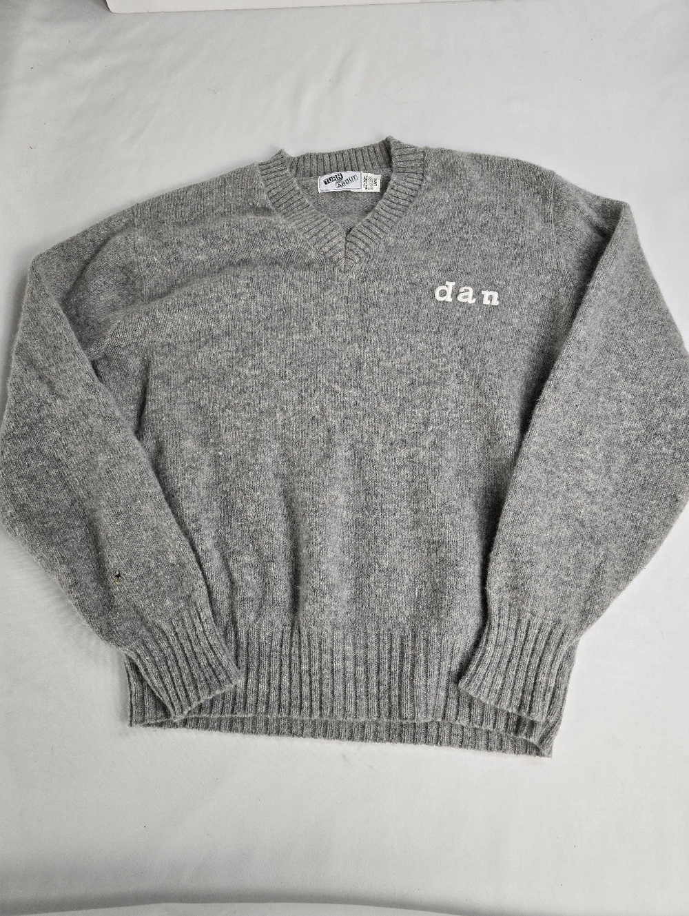 Vintage 80's Turn About Wool Blend V-neck Sweater Personalized Dan